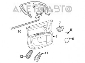 Controlul geamului electric din față, stânga, pentru Dodge Journey 11- negru, 2 bucăți.