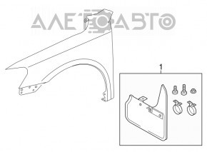 Брызговик передний правый VW Passat b8 16-19 USA