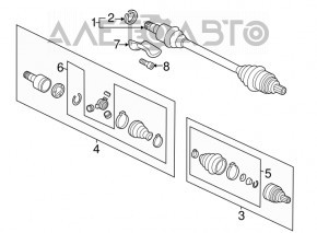 Привод полуось передняя левая VW Passat b7 12-15 USA 2.5 порван пыльник внешней гранаты