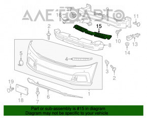 Крепление переднего бампера центральное VW Passat b8 16-19 USA