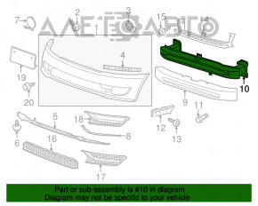 Amplificatorul de bara fata VW Passat b7 12-15 USA ruginit.