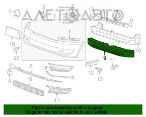 Absorbantul de impact al bara fata pentru VW Passat b7 12-15 SUA