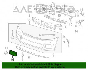 Suprafața din fața bara de protecție sub numărul VW Passat b8 16-19 SUA