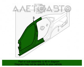 Bara metalica cu stâlpul frontal stânga pentru VW Passat b7 12-15 USA.