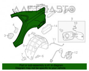 Aripa spate stânga VW Passat b8 16-19 SUA negru L041