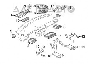 Tubul de aer al torpilei central VW Passat b7 12-15 SUA negru