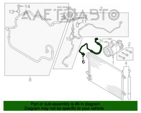 Трубка кондиционера конденсер-компрессор VW Passat b8 16-19 USA 3.6