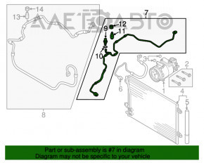 Трубка кондиционера компрессор-печка VW Passat b7 12-15 USA 3.6