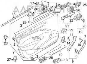 Mânerul ușii interior față stânga VW Passat b7 12-15 SUA nou original OEM