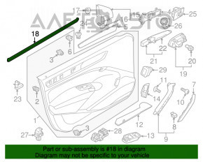 Уплотнитель стекла внутренний двери передний правый VW Passat b8 16-19 USA