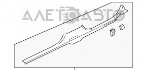 Capac prag stânga VW Passat b7 12-15 SUA negru, zgârieturi