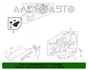 Capacul panoului frontal stânga VW Passat b8 16-19 SUA bej sub copac