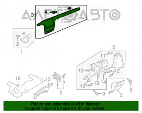 Capacul de bord central VW Passat b8 16-19 SUA bej sub copac