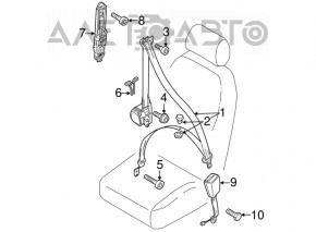 Centura de siguranță pentru șofer VW Passat b7 12-15 USA, negru