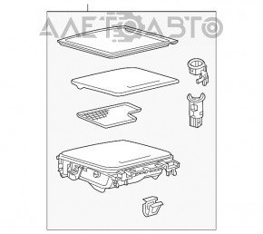 Buzunarul consolei centrale VW Passat b8 16-19 SUA gri sub lemn uzat