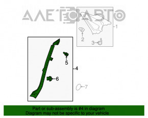 Capacul spate al barei inferioare dreapta VW Passat b7 12-15 SUA negru