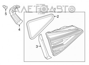 Фонарь внутренний крышка багажника правый VW Passat b8 16-19 USA LED светлый трещина в отражателе