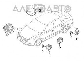 Модуль srs airbag компьютер подушек безопасности VW Jetta 15-18 USA