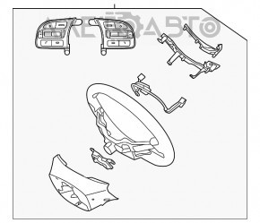 Руль голый Kia Niro 17-19 HEV, PHEV резина, черный