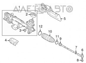 Bară de direcție dreapta VW Passat b8 16-19 SUA nou OEM original