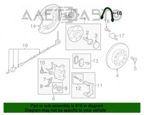 Furtun de frână spate dreapta VW Passat b8 16-19 SUA