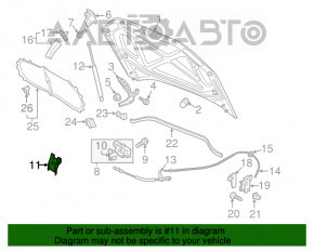 Bara de blocare a capotei VW Passat b8 16-19 SUA nou original