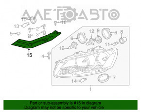 Bara stângă a farului VW Passat b7 12-15 SUA, nou, original OEM