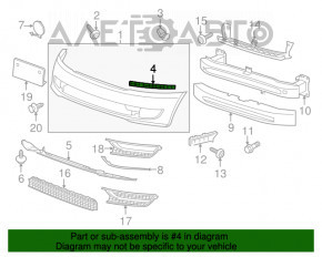 Suportul de prindere a bara de protectie din fata sub farul drept pentru VW Passat b7 12-15 SUA, nou, original OEM.