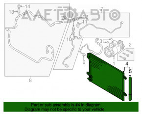 Radiatorul de aer condiționat al condensatorului VW Passat b7 12-15 SUA este stricat