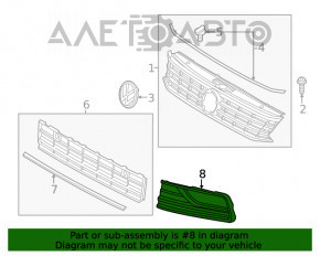 Grila bara fata dreapta VW Passat b8 16-19 SUA sub PTF nou OEM original