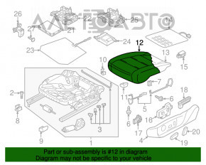 Scaun de pasager VW Passat b8 16-19 SUA cu airbag, manual, piele neagră, încălzit, necesită curățare chimică.