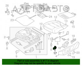 Управление поясницы водительского сидения VW Passat b8 16-19 USA черное