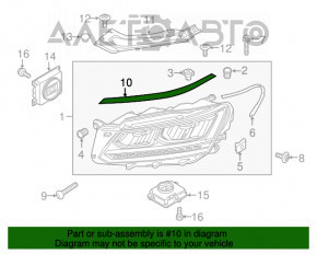 Farul de matriță din față dreapta VW Passat b8 16-19 SUA cu LED crom nou original