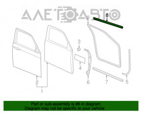 Moldură ușă-sticlă față dreapta centrală Chrysler 300 11- crom