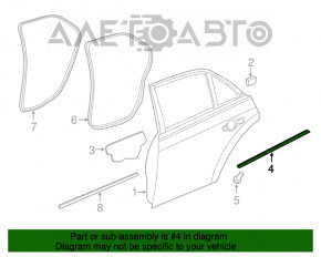 Moldură ușă-sticlă spate centrală stânga Chrysler 300 11- crom