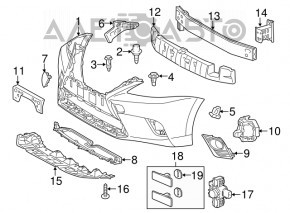 Grila amplificatorului de bara fata dreapta Lexus CT200h 11-17 nou TW neoriginal