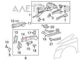 Bara de protecție față stânga Toyota Prius 30 10-15