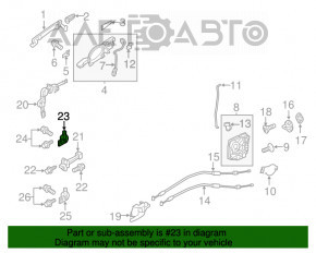 Buclele ușii din spate stânga jos Mitsubishi Outlander 14-21, noi, originale OEM.