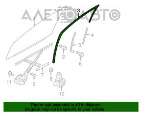 Garnitură de geam față dreapta Mitsubishi Outlander Sport ASX 10-