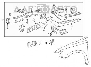 Bara de protecție față dreapta Toyota Camry v55 15-17 SUA