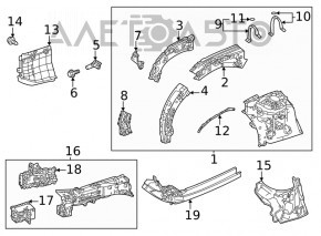 Partea din față dreapta a unui sfert Toyota Highlander 20-