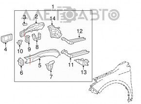 Bara de protecție dreapta Toyota Avalon 13-18 nouă OEM originală