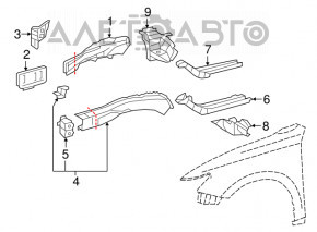 Bara de protecție stânga Toyota Avalon 13-18 nouă originală