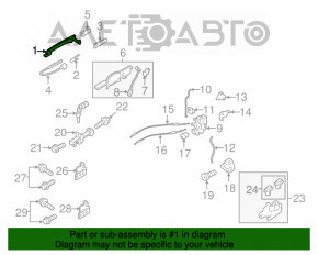 Mânerul ușii exterioare din spate stânga Mitsubishi Outlander 14-21