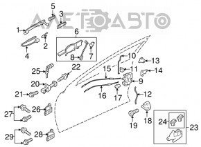 Mâner ușă extern spate dreapta Mitsubishi Outlander 14-21 nou original OEM