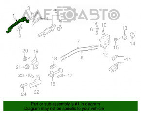 Ручка двери внешняя задняя правая Mitsubishi Outlander Sport ASX 10-