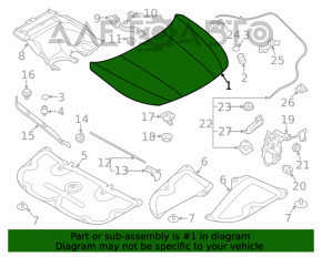 Capota goală Subaru Outback 20- aluminiu nou OEM original.