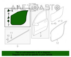 Уплотнитель двери передней левой Mitsubishi Outlander Sport ASX 10-