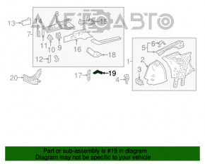 Bara de protecție a aripii din față, dreapta, pentru Lexus IS 14-20 RWD.