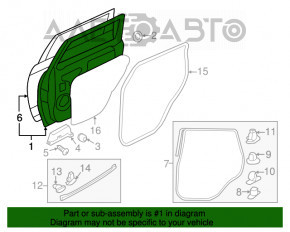 Ușa asamblată spate stânga Mitsubishi Outlander Sport ASX 10- roșu P26, manere